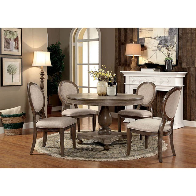 Kathryn Rustic Dark Oak/Beige Side Chair (2/CTN) - Image 2