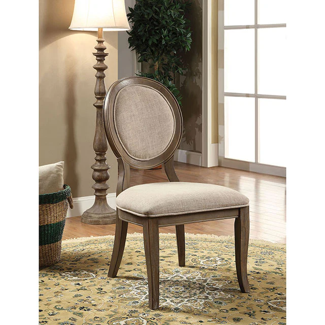 Kathryn Rustic Dark Oak/Beige Side Chair (2/CTN) - Image 5