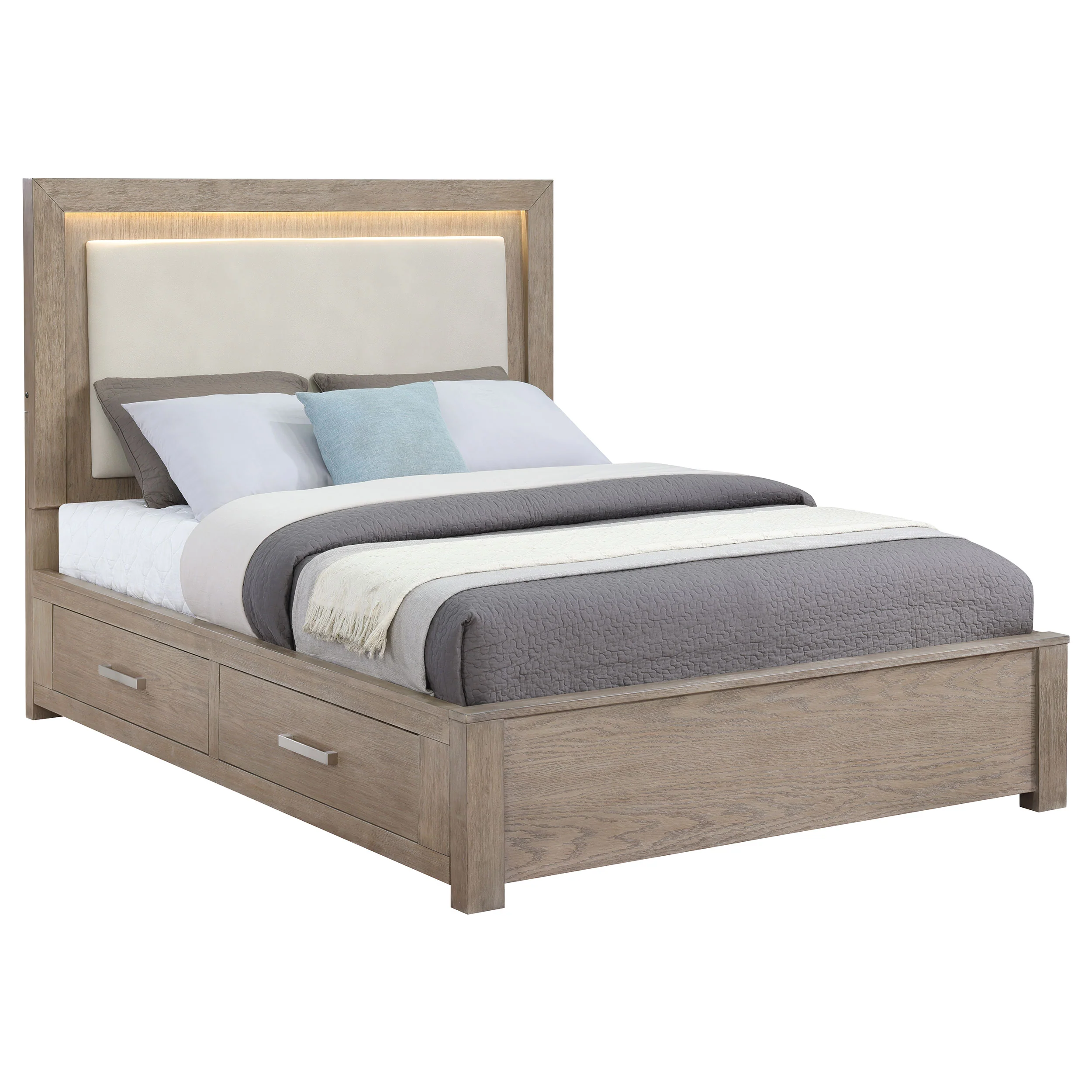 Kenora Panel Platform Storage Bed with LED Lighting - Image 5