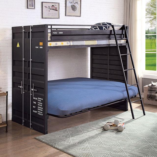LAFRAY Twin Bunk Bed w/ Futon Base - Image 2