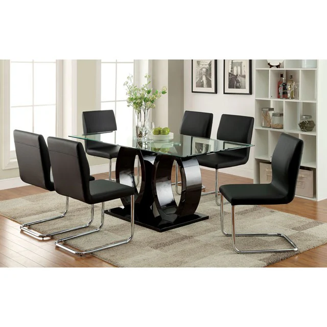 Lodia 7 Pc Dining Table Set Black - Image 2