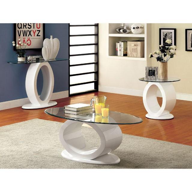 LODIA III White End Table, White - Image 2