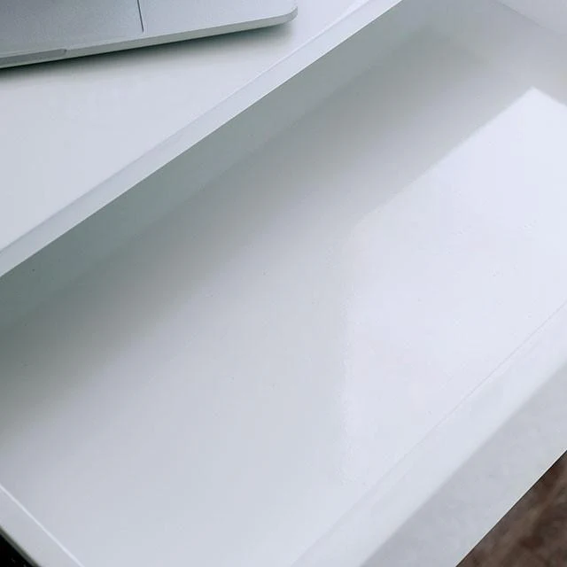 Loke White/Chrome Computer Desk - Image 3