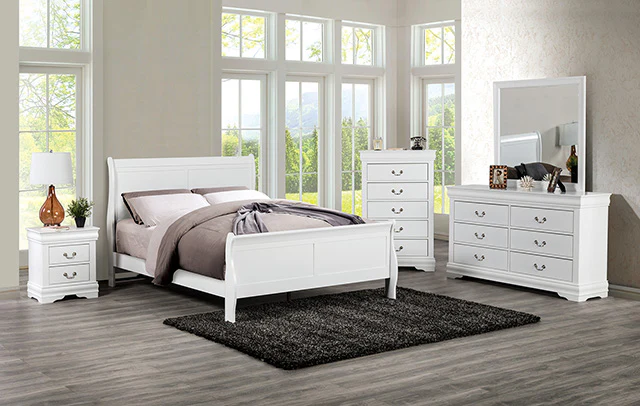 Louis Philippe Bed Black, White, & Cherry - Image 7