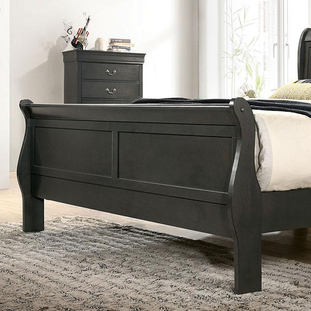 Louis Philippe Cal.King Bed Black & Grey - Image 6