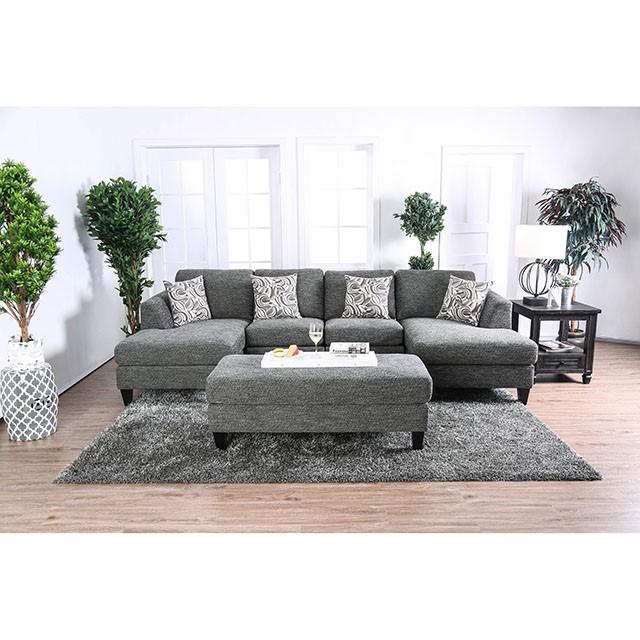 Lowry Gray Sectional w/ Ottoman - Image 4