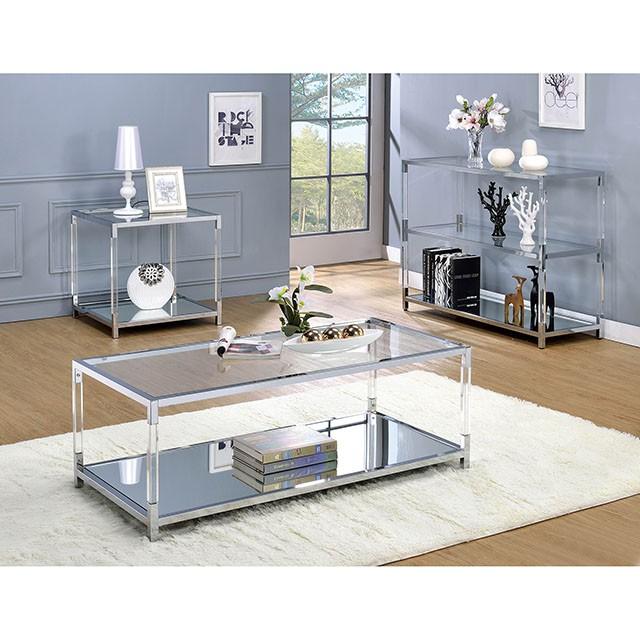 Ludvig Chrome/Clear Coffee Table - Image 2