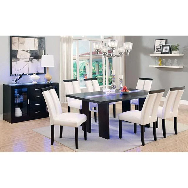 Luminar Black Glass-Insert Dining Table - Image 4