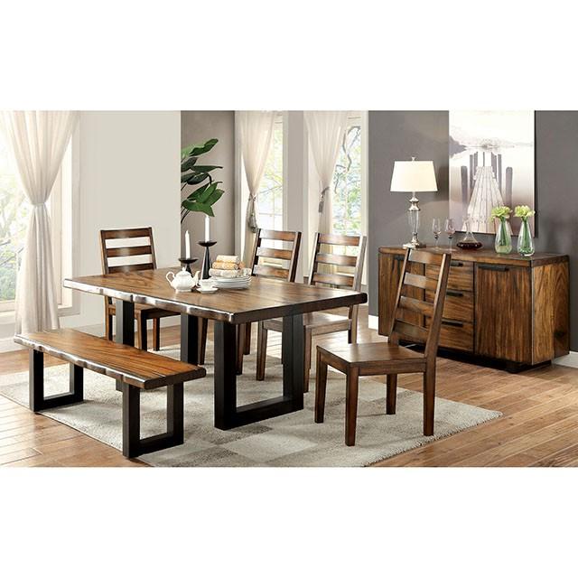 MADDISON Tobacco Oak/Black Bench - Image 2