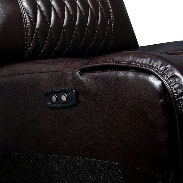 Mariah Power Sectional w/ Recliner Brown - Image 3