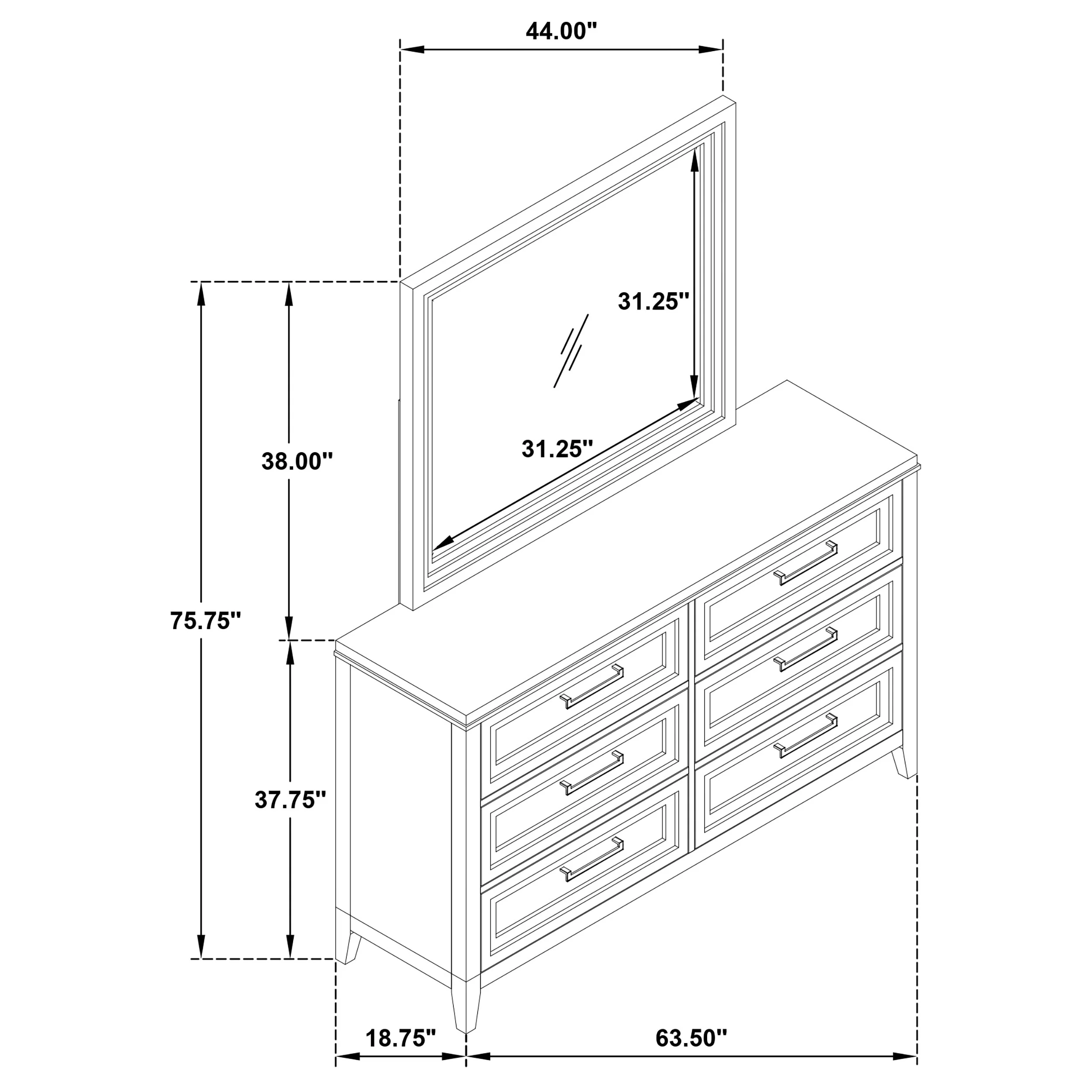 Marielle Dresser with Mirror - Image 14