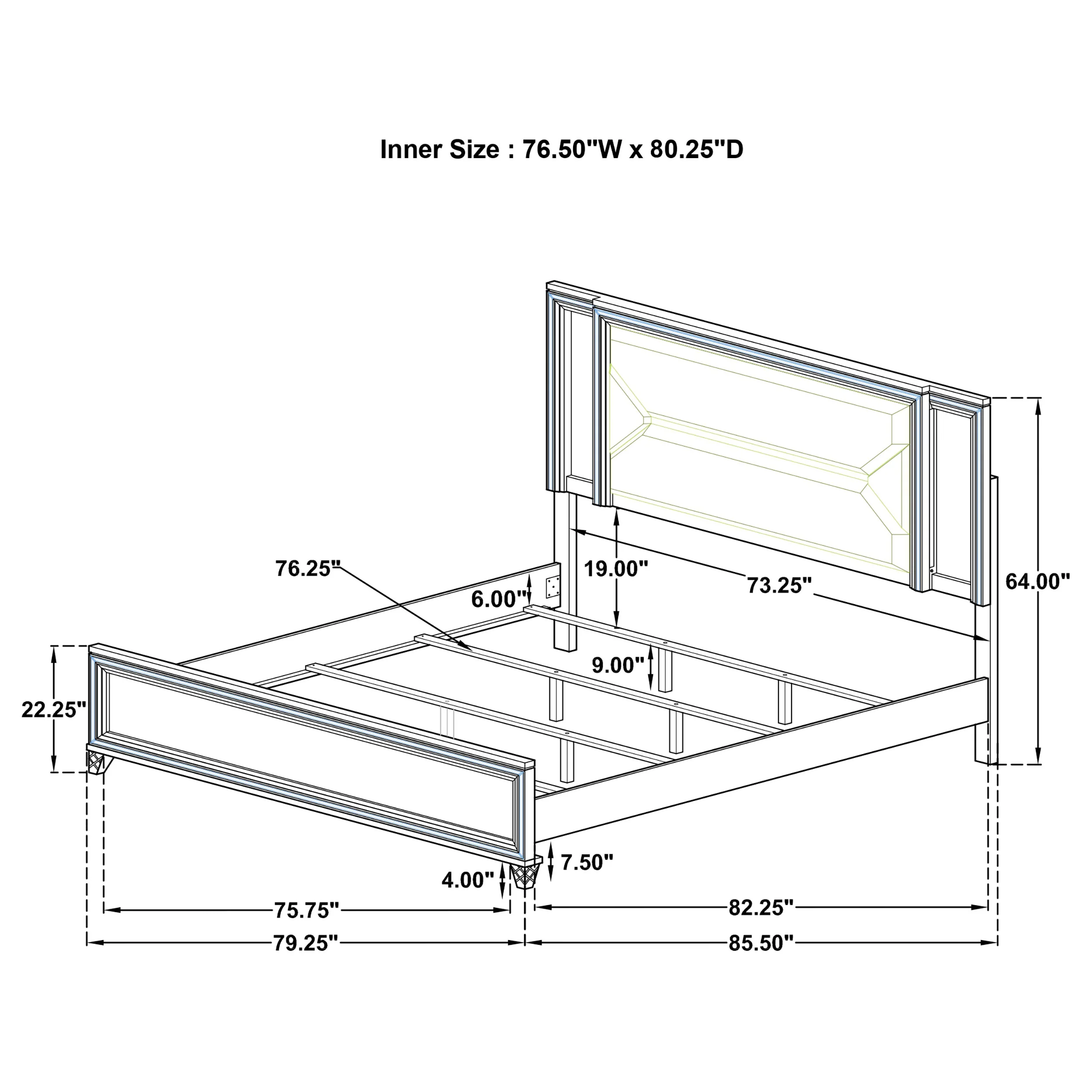 Marmore Panel Bed with LED Lighting - Image 23