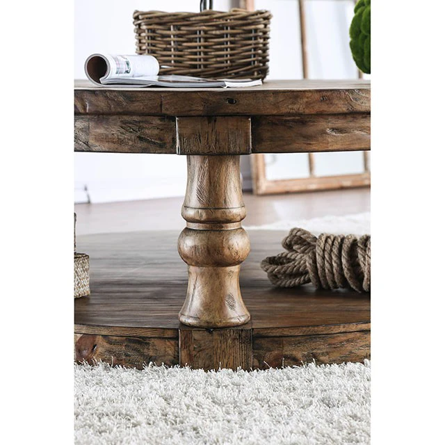 Mika Antique Oak End Table - Image 4