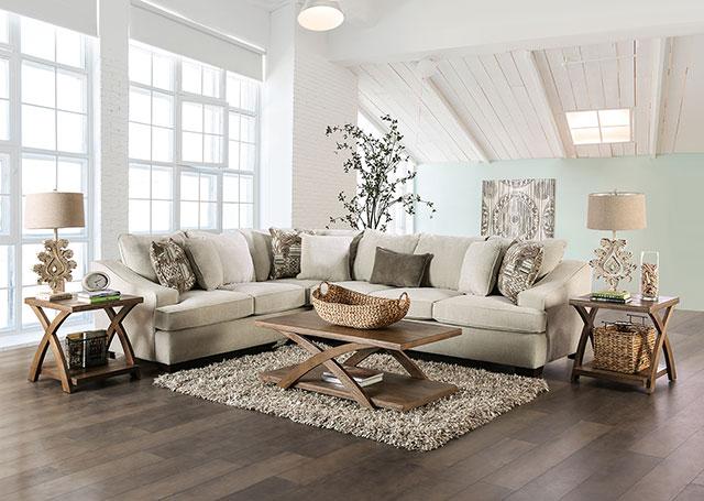MORNINGTON Sectional, Ivory/Brown - Image 2