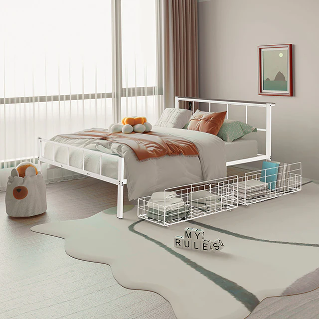 Nicoli Queen Metal Bed With Underbed Storage - Image 2