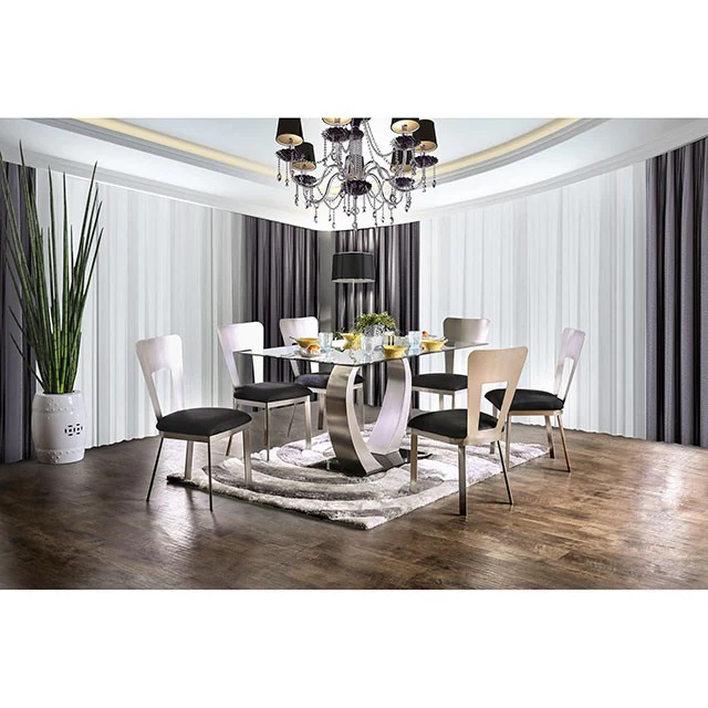NOVA Silver/Black Dining Table - Image 3