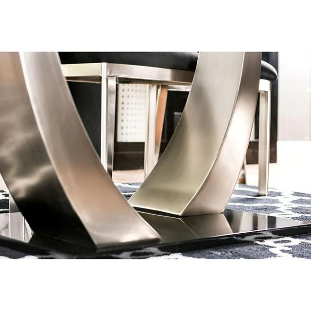 NOVA Silver/Black Dining Table - Image 4