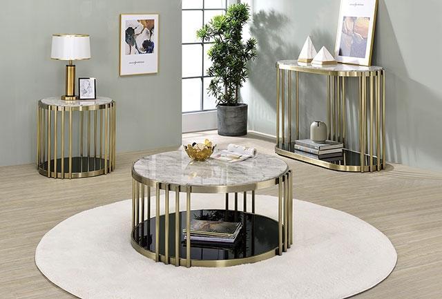 OFELIA Sofa Table, Antique Brass/Black - Image 2