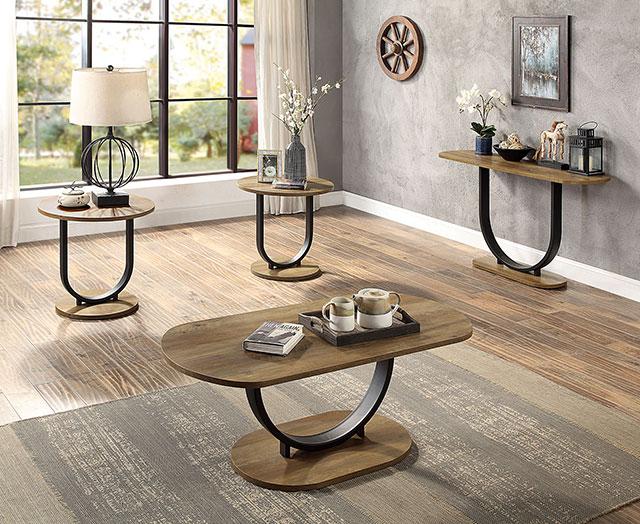 OLBIA Sofa Table, Rustic Oak/Sand Black - Image 2