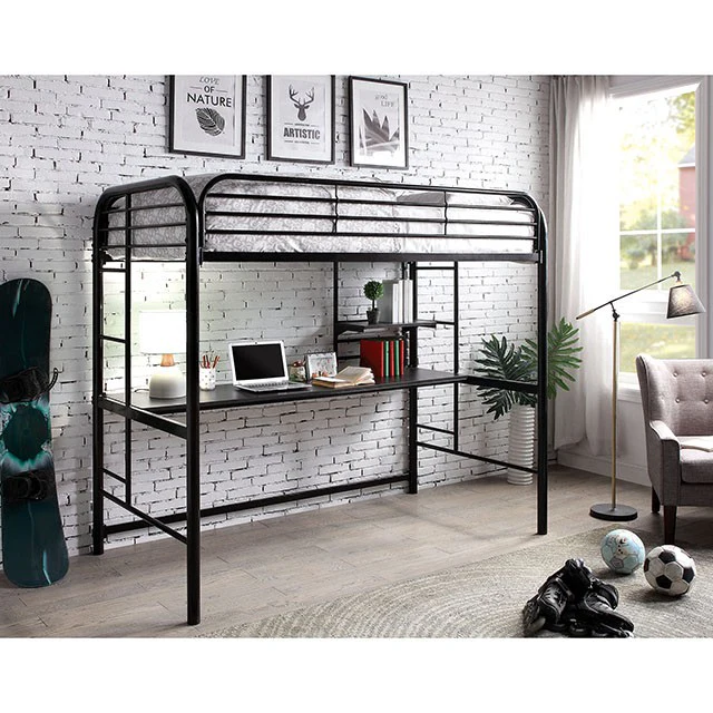 Opal Iii Black & Silver Twin Loft Bed - Image 2