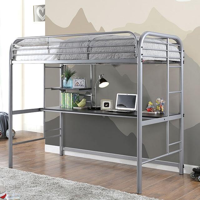 Opal Iii Black & Silver Twin Loft Bed - Image 3