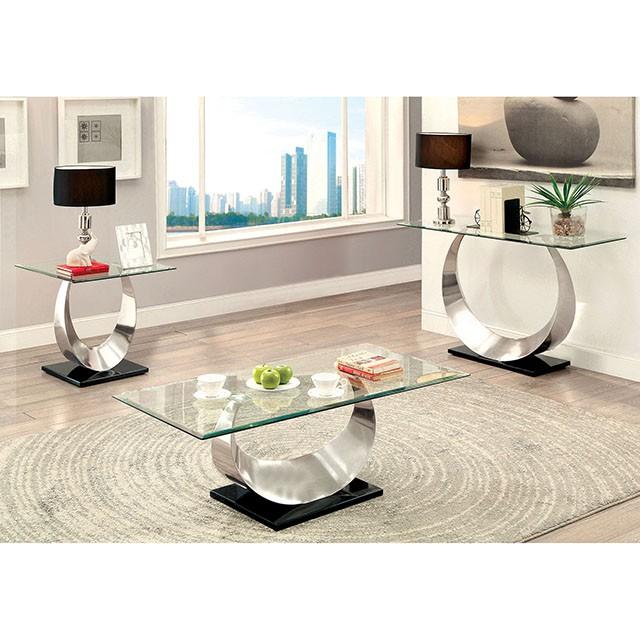 ORLA II Satin Plated/Black Sofa Table - Image 2