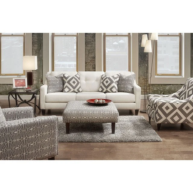 PARKER Gray/Pattern Ottoman - Image 2