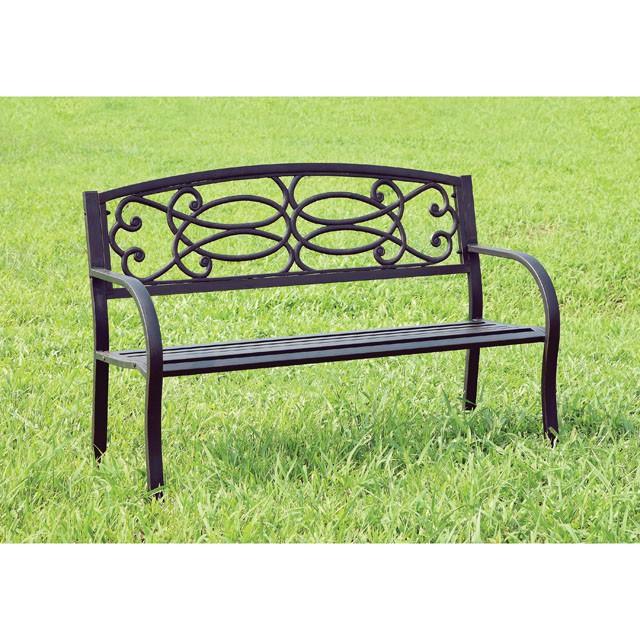 POTTER Black Patio Steel Bench - Image 2