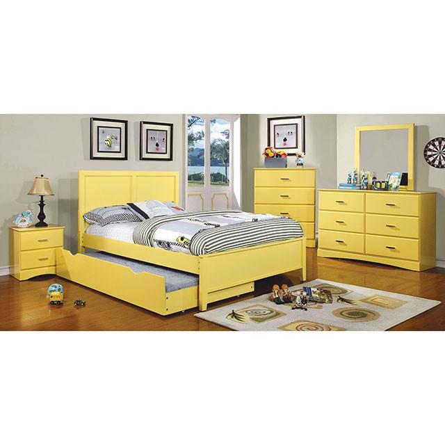 PRIAM Full & Twin Bed, White/Gray, Pink, Chrome, & Yellow - Image 15