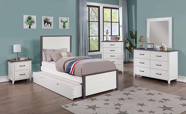 PRIAM Full & Twin Bed, White/Gray, Pink, Chrome, & Yellow - Image 6