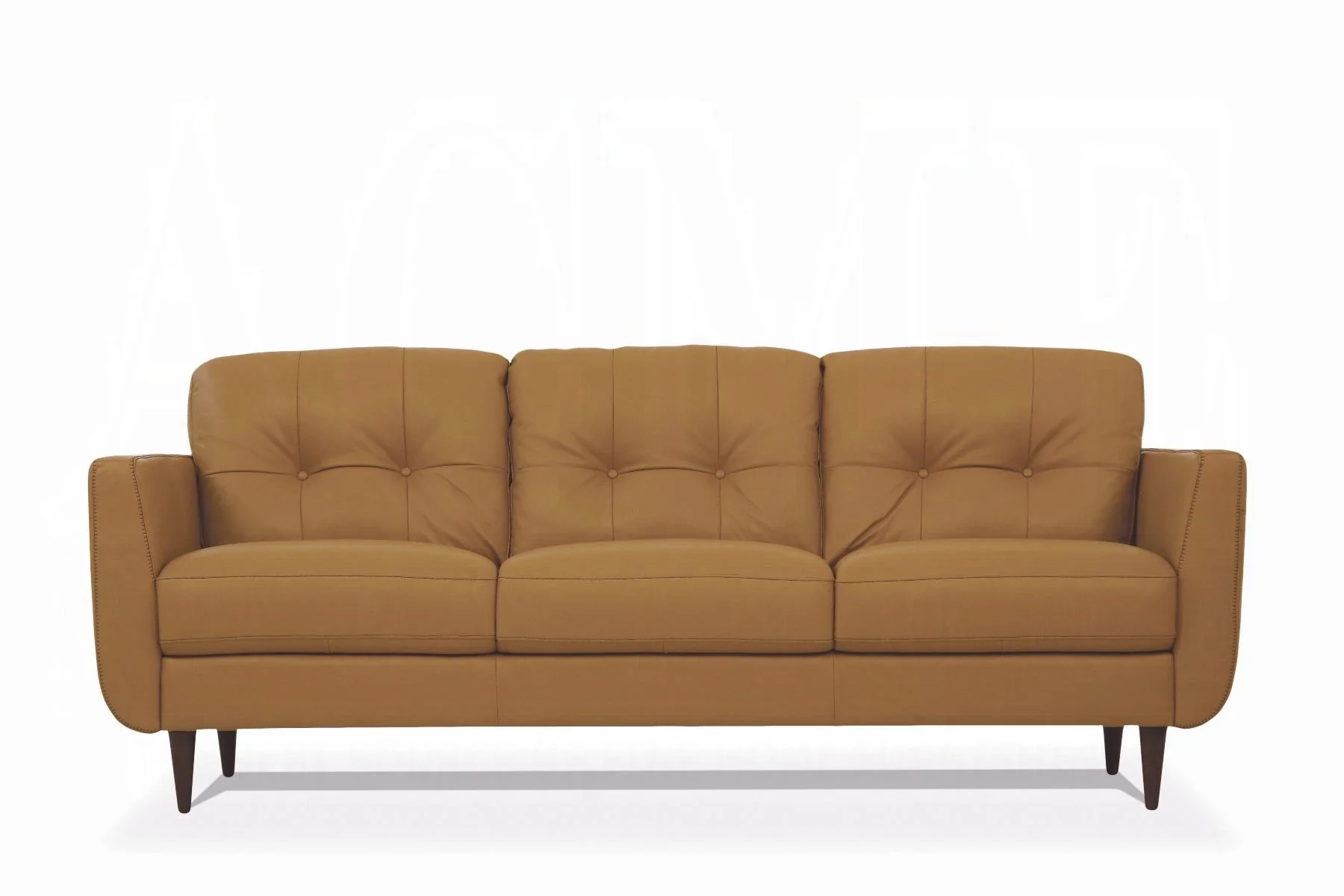 Radwan Camel Leather Sofa - Image 2