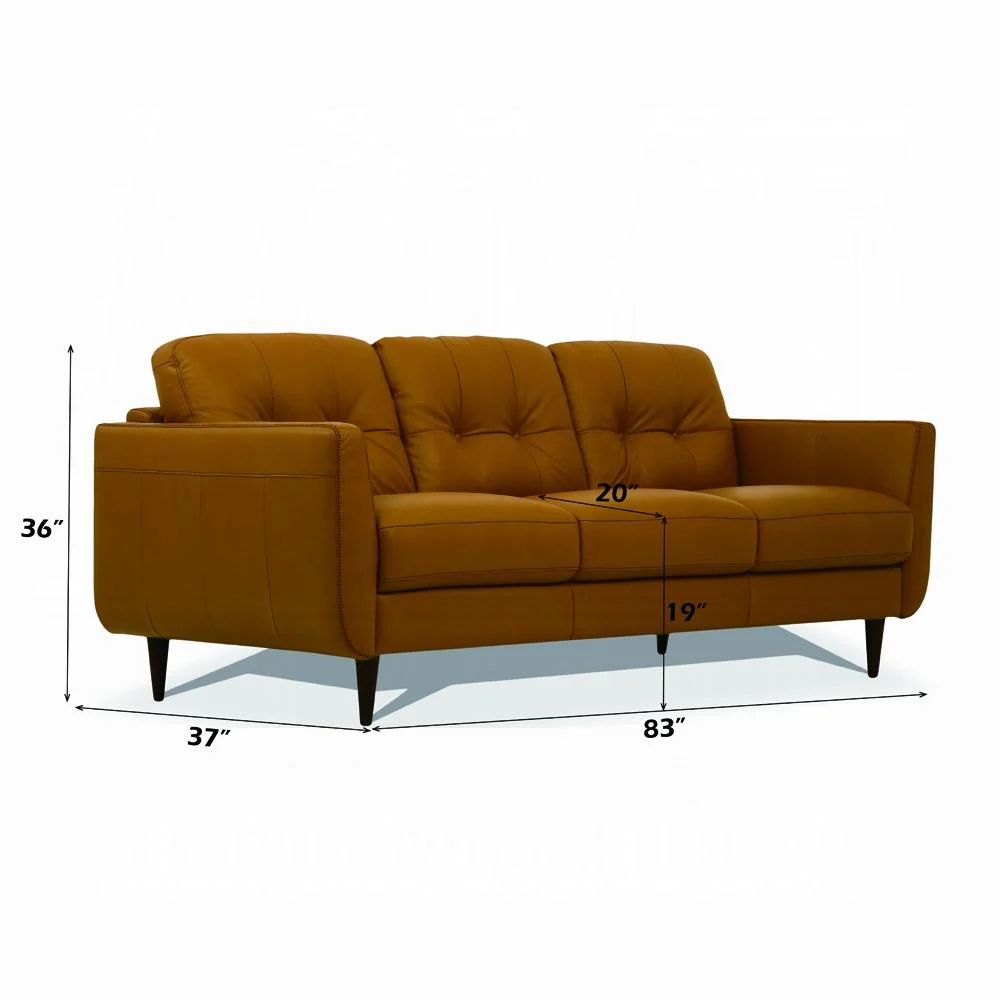 Radwan Camel Leather Sofa - Image 5