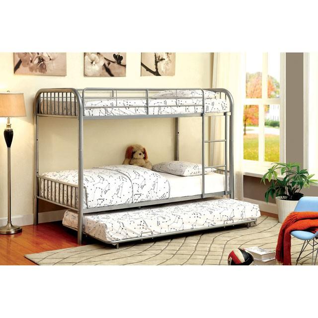 RAINBOW Silver Metal Twin/Twin Bunk Bed - Image 2