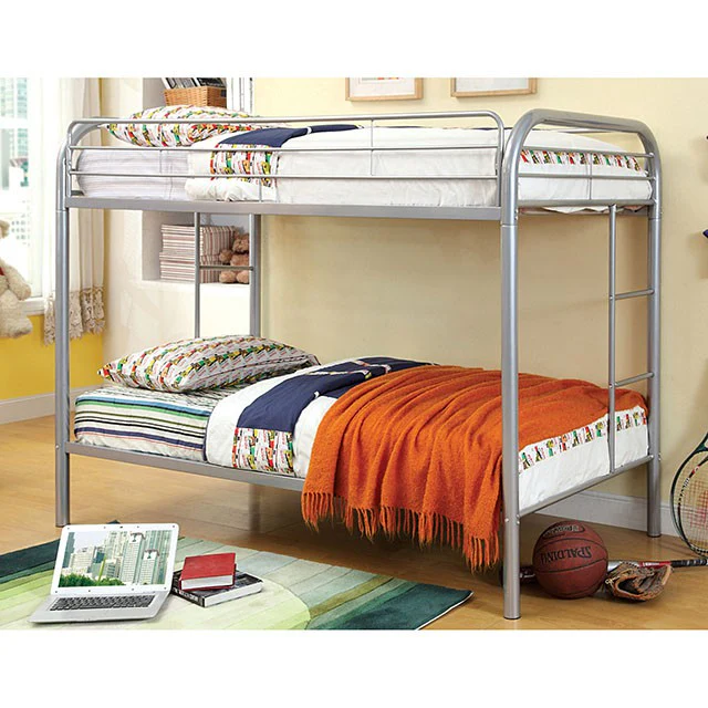 Rainbow Twin/Twin Bunk Bed Black, Silver, & White - Image 7