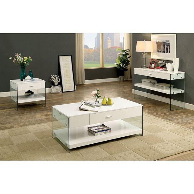 Raya White End Table, White - Image 2