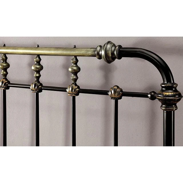 RIANA Antique Black Metal E.King, Full, Queen, & Twin Bed - Image 3