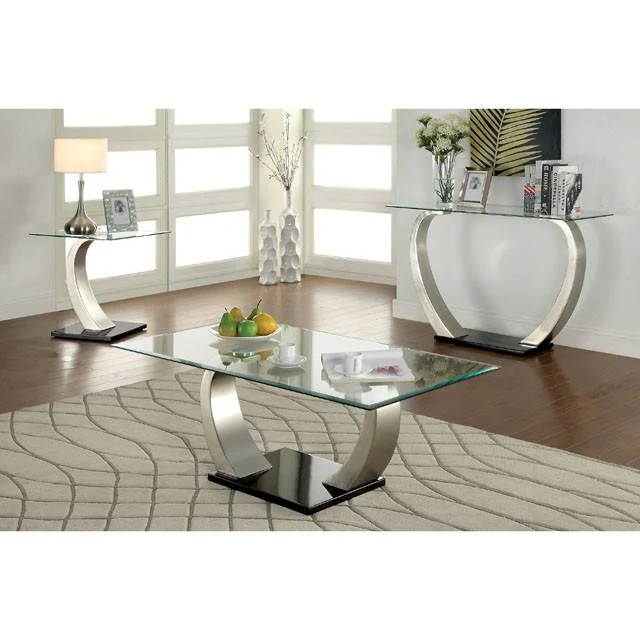 ROXO Satin Plated/Black Sofa Table - Image 2