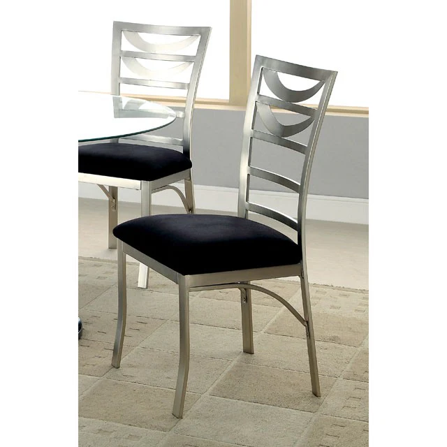 ROXO Silver/Black Side Chair (2/CTN) - Image 2