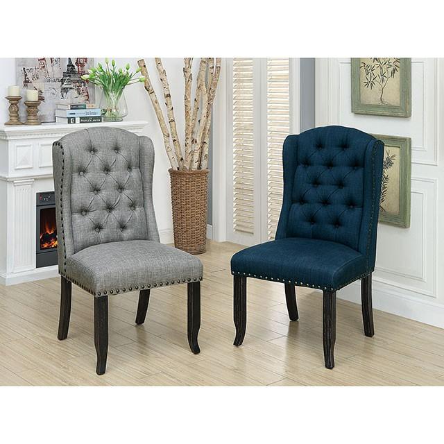 SANIA Antique Black Wingback Chair (2/CTN) - Image 2