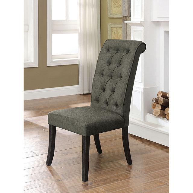 Sania III Gray/Antique Black Side Chair (2/CTN) - Image 2