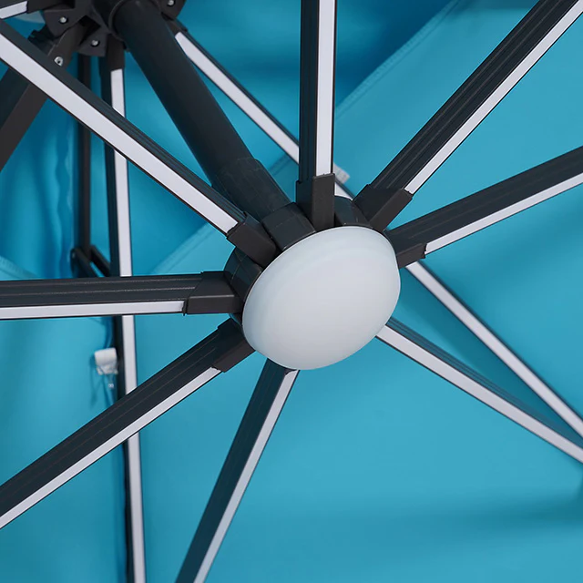 Sano 10 Ft Square Umbrella w/ Double Top w/ LED + 37" Large Base - Image 11