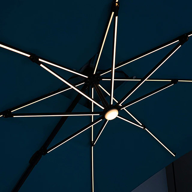 Sano 10 Ft Square Umbrella w/ Double Top w/ LED + 37" Large Base - Image 13