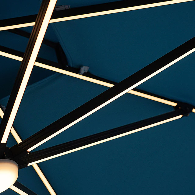 Sano 10 Ft Square Umbrella w/ Double Top w/ LED + 37" Large Base - Image 15