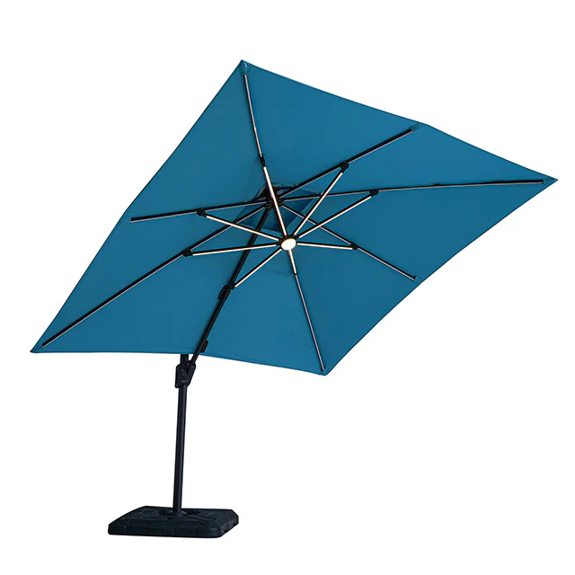 Sano 10 Ft Square Umbrella w/ Double Top w/ LED + 37" Large Base - Image 6