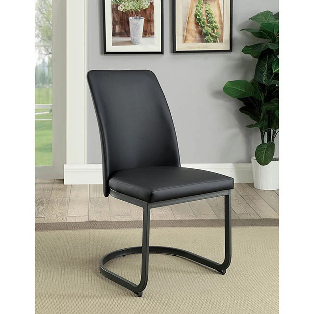 Saskia Dark Gray/Black Side Chair (2/CTN) - Image 2