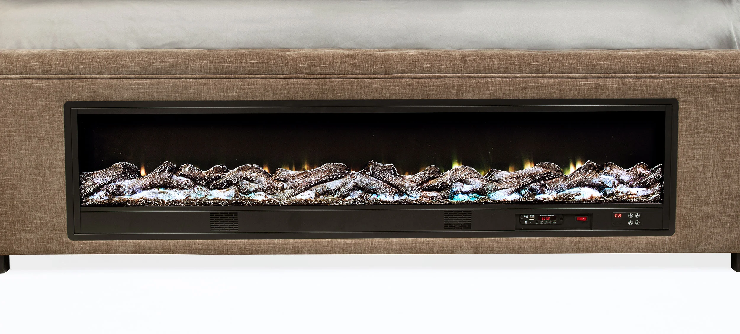 Senna Panel Bed with Bluetooth Speaker and Flame Visualizer - Image 20