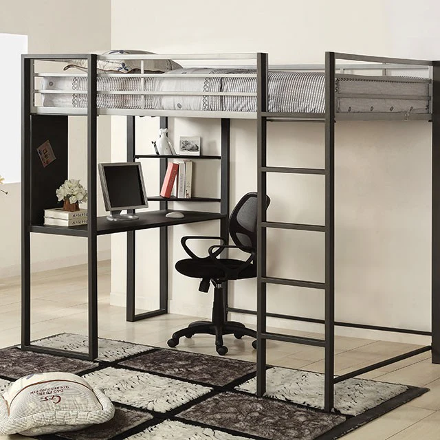 Sherman Silver/Gun Metal Full & Queen Bed w/ Workstation