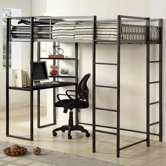 Sherman Silver/Gun Metal Full & Queen Bed w/ Workstation - Image 6