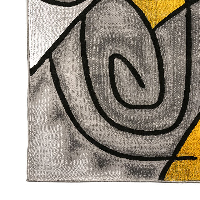 Sivas Charcoal Yellow 5' X 8' Area Rug - Image 3