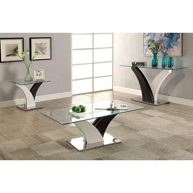 SLOANE White/Dark Gray/Chrome Coffee Table - Image 2